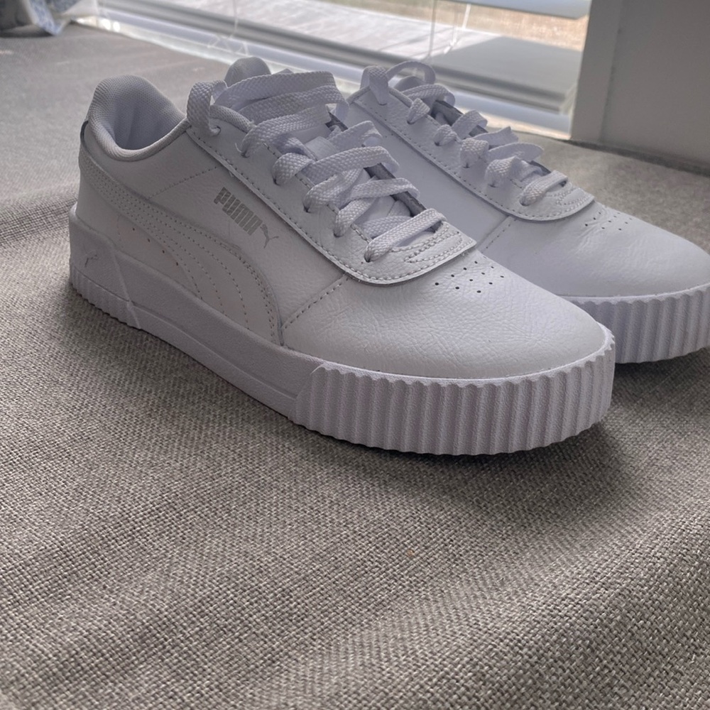 Puma Carina White Leather Sneakers